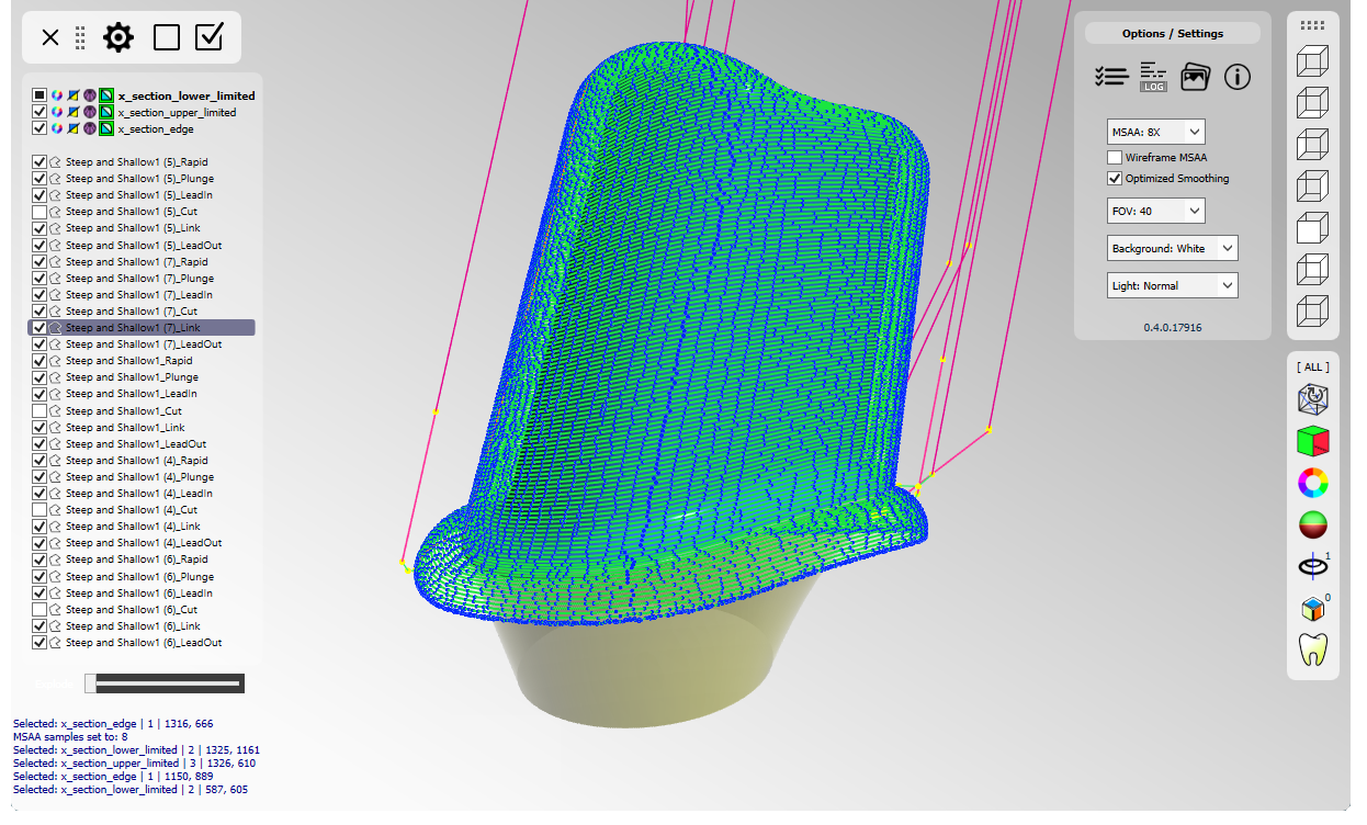 Toolpath visualization representing execution intelligence from strategy to G-code